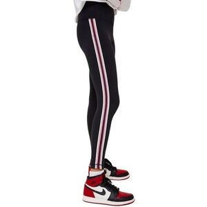Aritzia TNA Leggings with white & red stripe